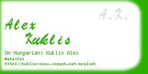 alex kuklis business card